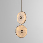Beran Drop Chandelier - Antique Brass / Alabaster