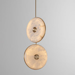 Beran Drop Chandelier - Brushed Brass / Alabaster