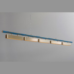 Colt Multi Linear Pendant - Brushed Brass / Textured Blue