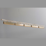 Colt Multi Linear Pendant - Brushed Brass / Textured Cream