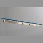 Colt Multi Linear Pendant - Satin Nickel / Textured Blue