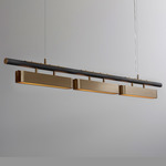 Colt Multi Linear Pendant - Antique Brass / Satin Black