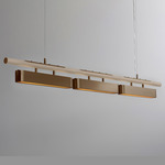 Colt Multi Linear Pendant - Antique Brass / Satin Dove
