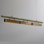 Colt Multi Linear Pendant - Antique Brass / Satin Olive