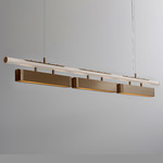 Colt Multi Linear Pendant - Antique Brass / Textured Cream