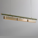 Colt Multi Linear Pendant - Brushed Brass / Satin Olive