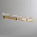Colt Multi Linear Pendant - Brushed Brass / Textured Cream