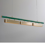 Colt Multi Linear Pendant - Brushed Brass / Textured Green