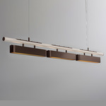 Colt Multi Linear Pendant - Dark Bronze / Textured Cream
