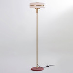 Masina Floor Lamp - Brushed Brass / Textured Oxblood