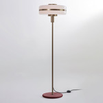 Masina Floor Lamp - Antique Brass / Textured Oxblood