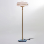 Masina Floor Lamp - Brushed Brass / Textured Blue