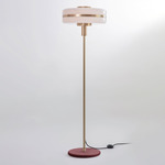 Masina Floor Lamp - Brushed Brass / Textured Oxblood