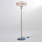 Masina Floor Lamp - Satin Nickel / Textured Blue
