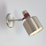 Riddle Wall Sconce - Satin Nickel / Textured Oxblood