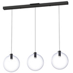 LPA Linear Multi Light Pendant - Matte Black / Clear