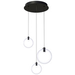 POP Muti Light Pendant - Matte Black / Clear