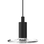Light Guide Saucer Pendant - Matte Black / Clear