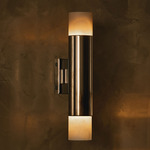 Roma Wall Sconce - Black Nickel / Honed Alabaster