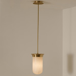 Yukimi Pendant - Antique Bronze / Honed Alabaster