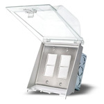 Outdoor Duplex Stack Switch w/ Cover & Gang Box for Heaters - Stainless Steel