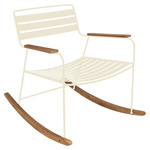 Surprising Teak Rocking Chair - Latte Beige / Natural Wood