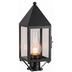 Ashford Outdoor Post Light - Matte Black / Clear