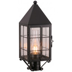 Ashford H Pattern Outdoor Post Light - Matte Black / Clear