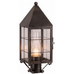 Ashford H Pattern Outdoor Post Light - Dark Brass / Clear