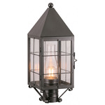 Ashford H Pattern Outdoor Post Light - Gunmetal / Clear