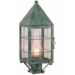 Ashford H Pattern Outdoor Post Light - Verde Green / Clear