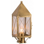 Ashford X Pattern Outdoor Post Light - Antique Brass / Clear