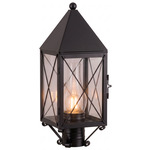 Ashford X Pattern Outdoor Post Light - Matte Black / Clear