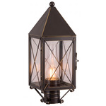 Ashford X Pattern Outdoor Post Light - Bronze / Clear