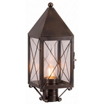 Ashford X Pattern Outdoor Post Light - Dark Brass / Clear