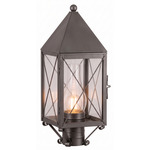 Ashford X Pattern Outdoor Post Light - Gunmetal / Clear