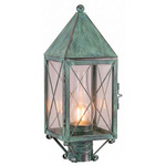 Ashford X Pattern Outdoor Post Light - Verde Green / Clear