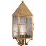 Ashford H Pattern Outdoor Post Light - Antique Brass / Seedy
