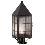 Ashford H Pattern Outdoor Post Light - Matte Black / Seedy