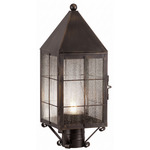 Ashford H Pattern Outdoor Post Light - Dark Brass / Seedy