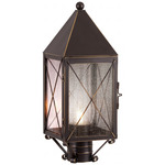 Ashford X Pattern Outdoor Post Light - Bronze / Seedy