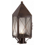 Ashford X Pattern Outdoor Post Light - Dark Brass / Seedy