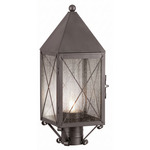 Ashford X Pattern Outdoor Post Light - Gunmetal / Seedy