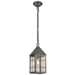 Ashford H Pattern Outdoor Pendant - Gunmetal / Clear