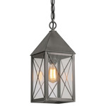 Ashford X Pattern Outdoor Pendant - Gunmetal / Clear