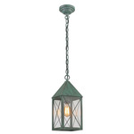 Ashford X Pattern Outdoor Pendant - Verde Green / Clear