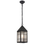Ashford H Pattern Outdoor Pendant - Matte Black / Seedy