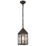 Ashford H Pattern Outdoor Pendant - Bronze / Seedy