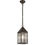 Ashford H Pattern Outdoor Pendant - Dark Brass / Seedy