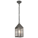 Ashford H Pattern Outdoor Pendant - Gunmetal / Seedy